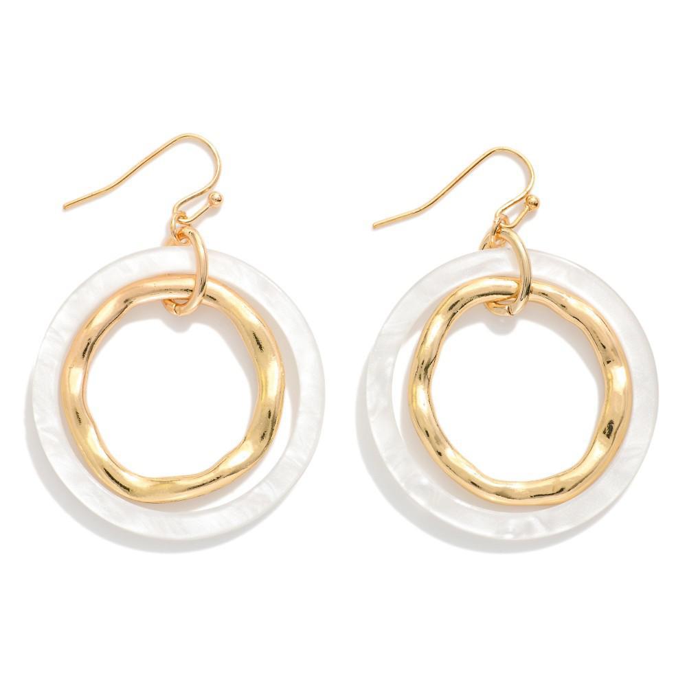 Halo Stack Drop Earrings (White)