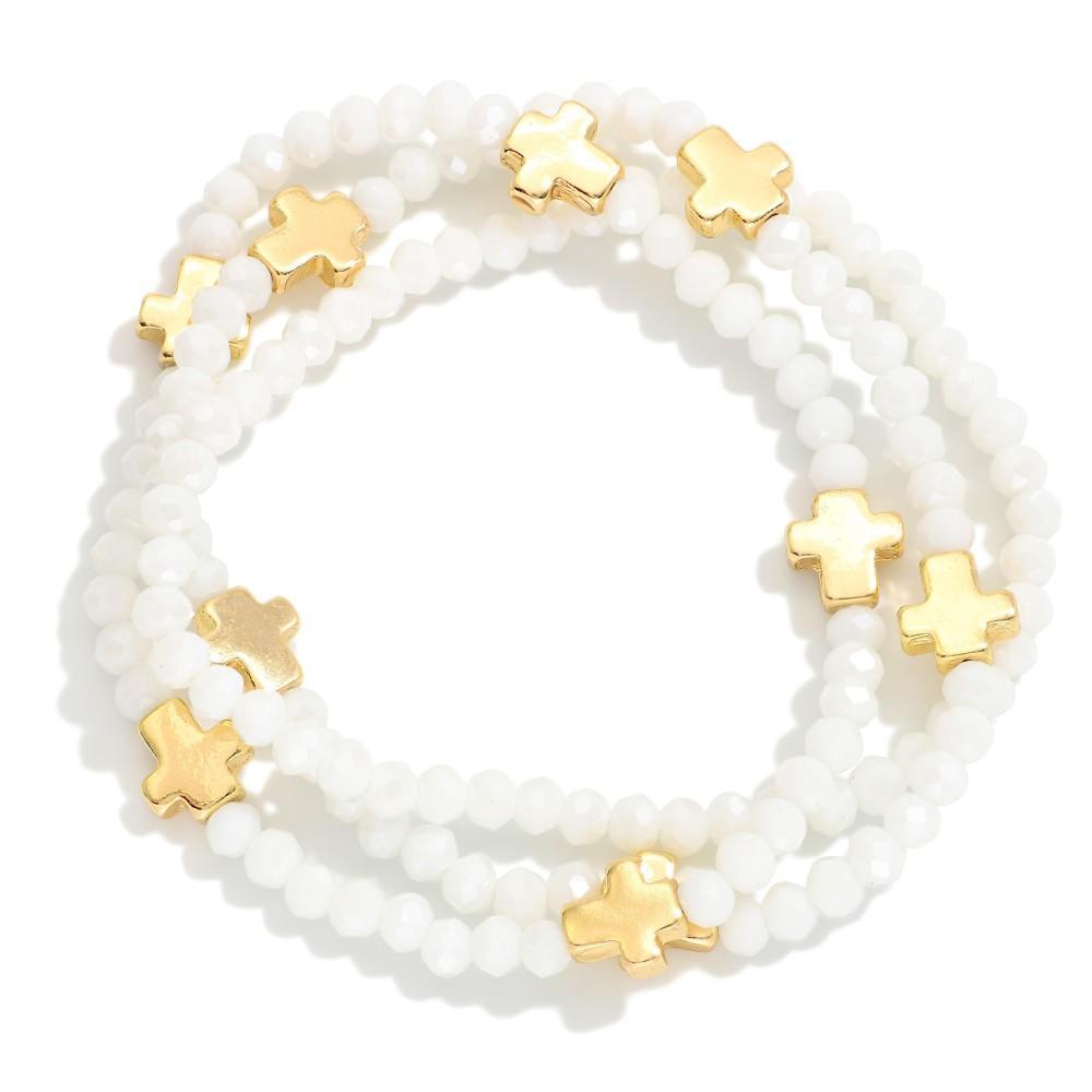 White Cross Bracelet