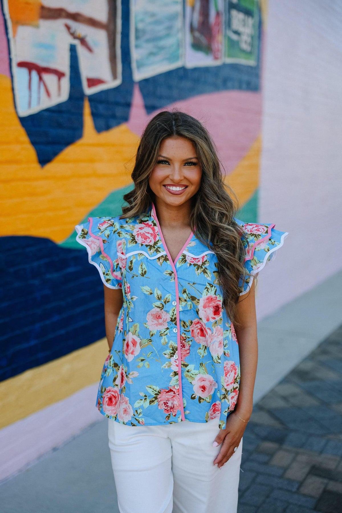 Blue Floral Top