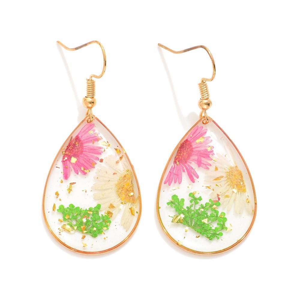 Teardrop Flower Earrings