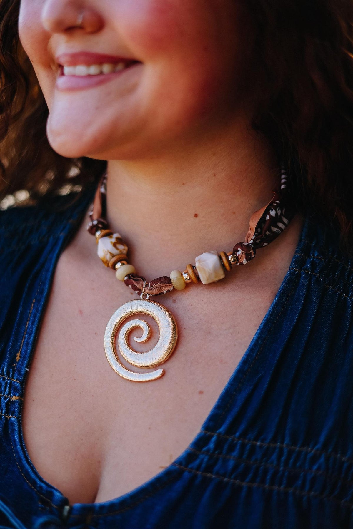 Swirl Into Fall Scarf Necklace Set