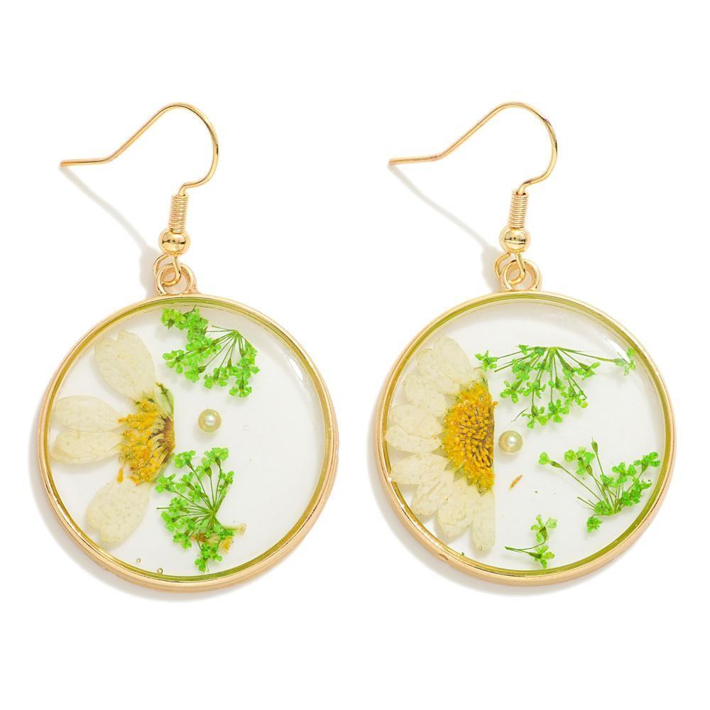 White Wildflower Earrings