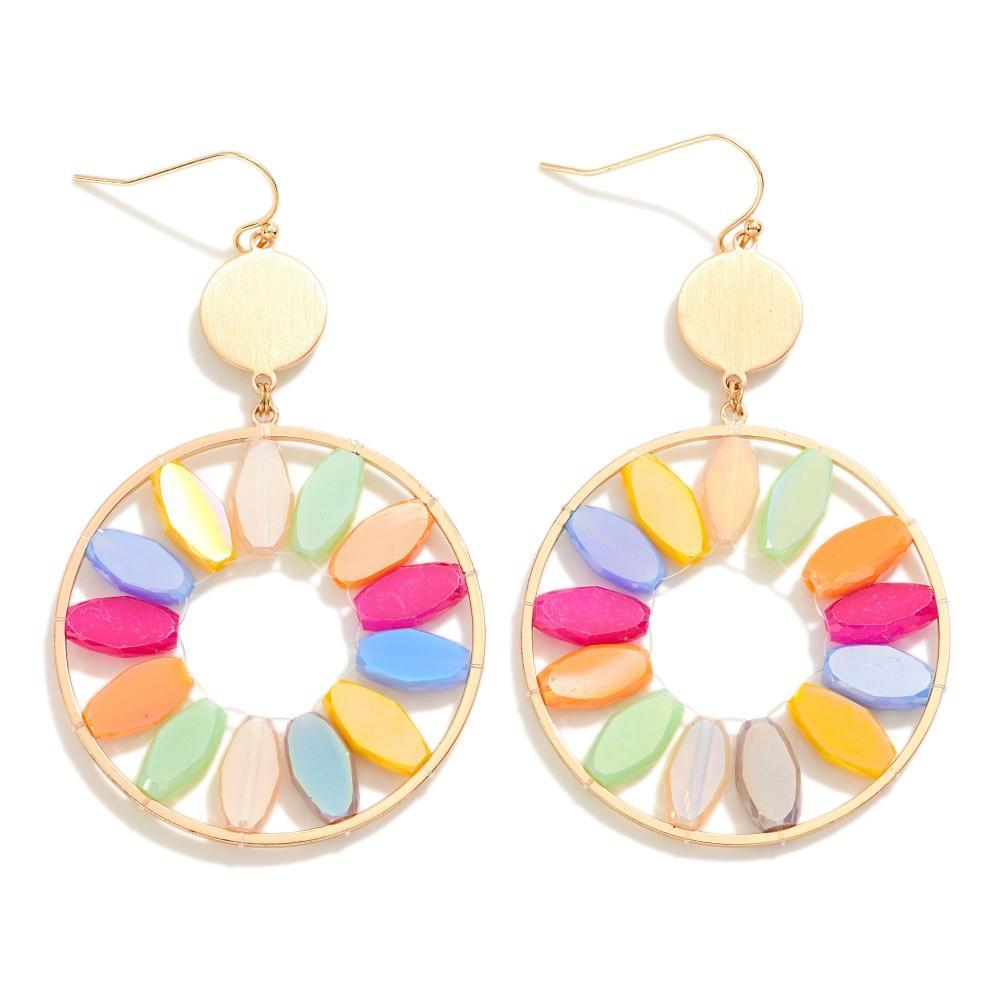 Gold Beaded Drop Earrings