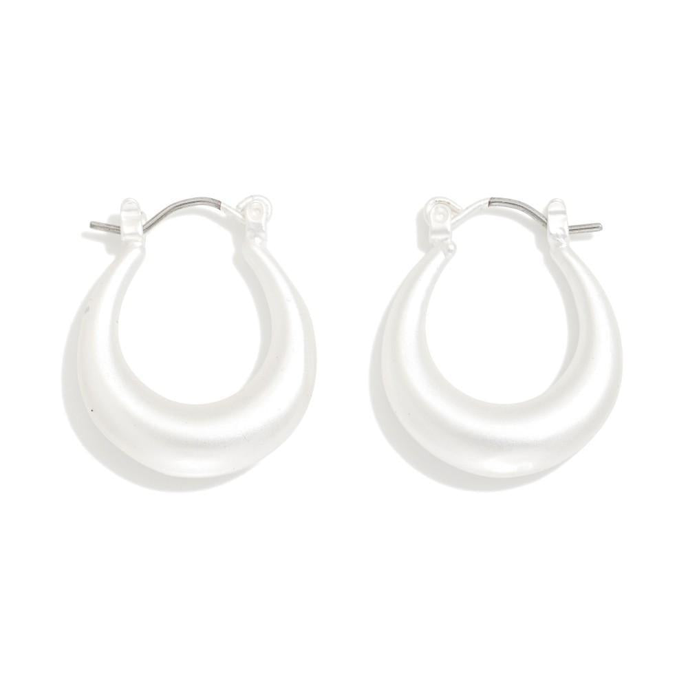 Silver Tapered Hoop Earrings