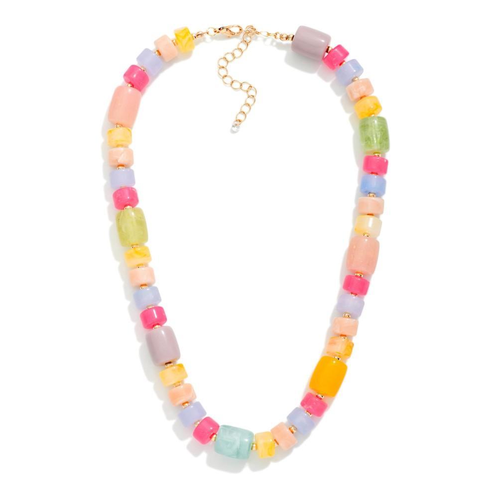 Marbled Acetate Beaded Necklace