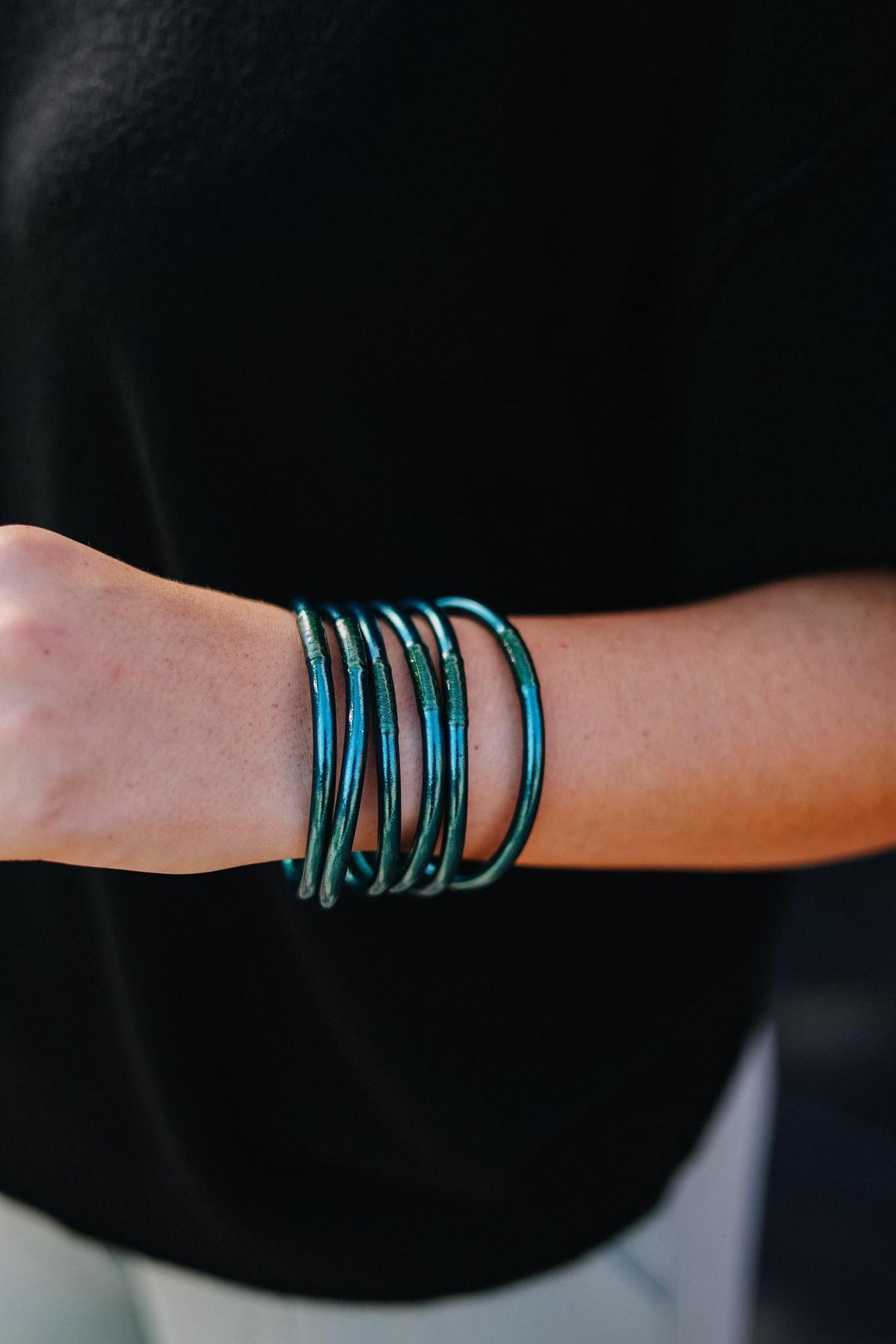 Plume All Weather Bangles (Set Of 6) - Serenity Prayer By BuDhaGirl