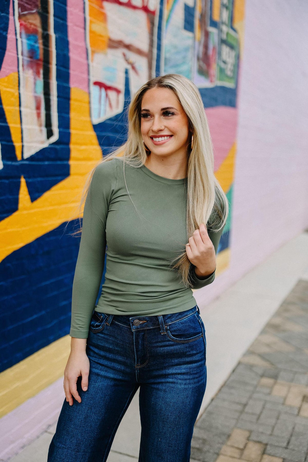 The Core Long Sleeve-Smokey Olive