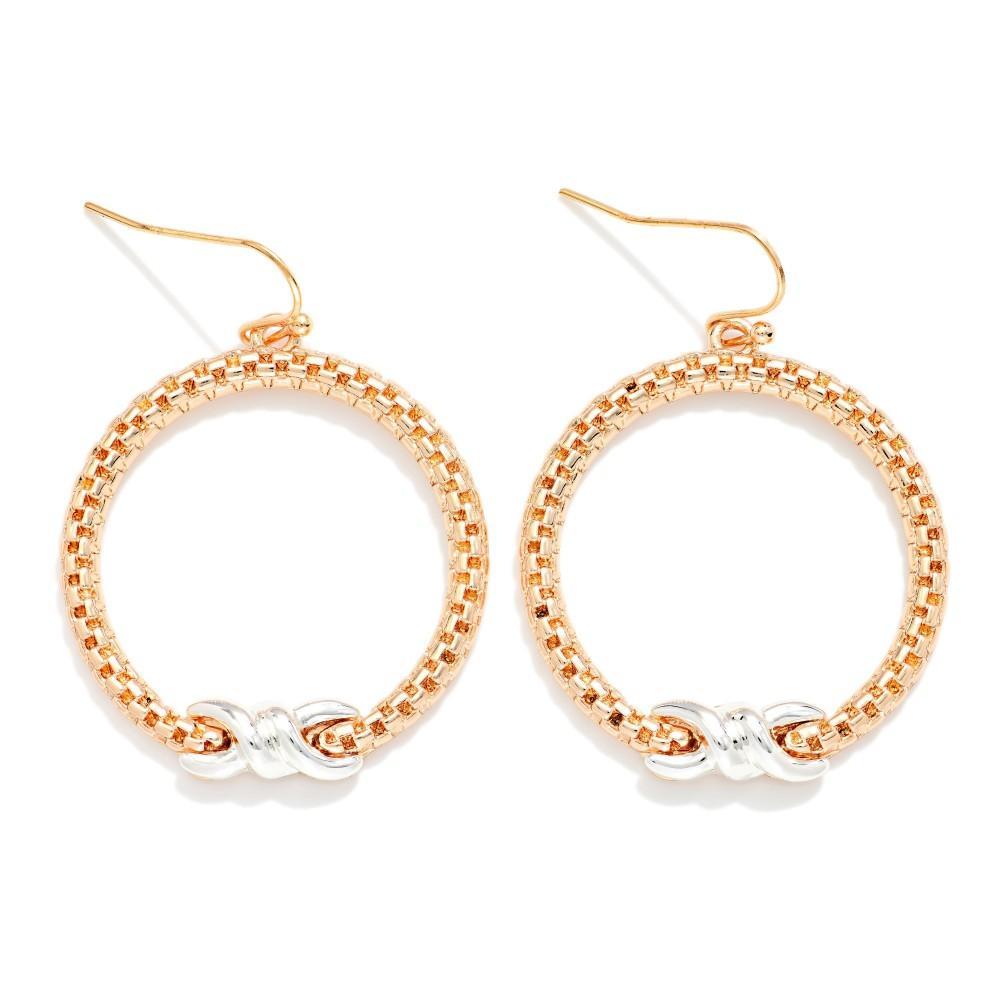 Two-Tone Metal Knotted Hoops