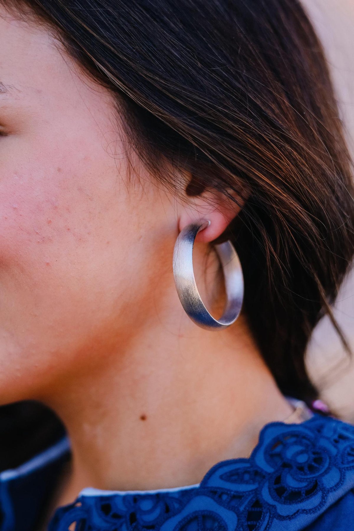 Betty Carre Kaline Hoop Earring- Rhodium