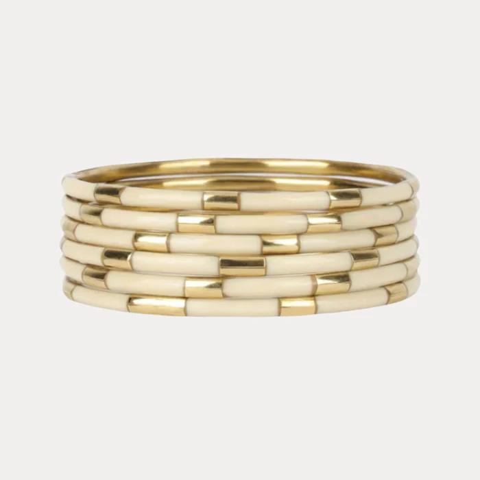 Ivory Veda Bangles (Set of 6) by BuDhaGirl