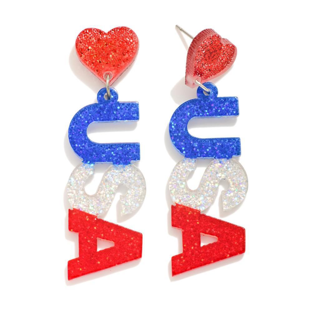 I Heart the USA Earrings