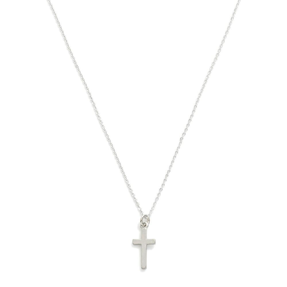 Dainty Cross Necklace -Silver
