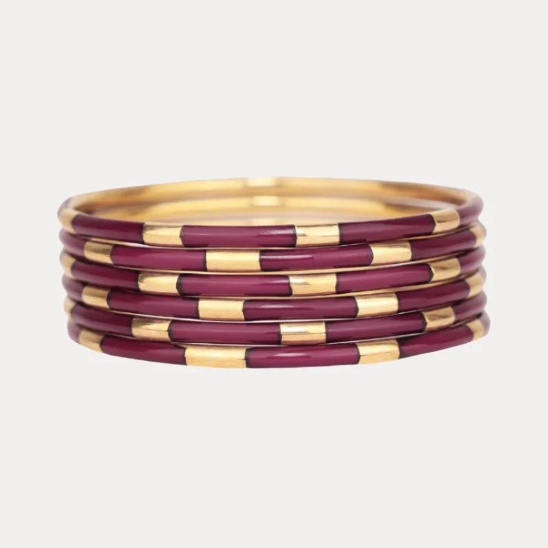 Maroon Veda Bangles - Set of 6 By BuDha Girl