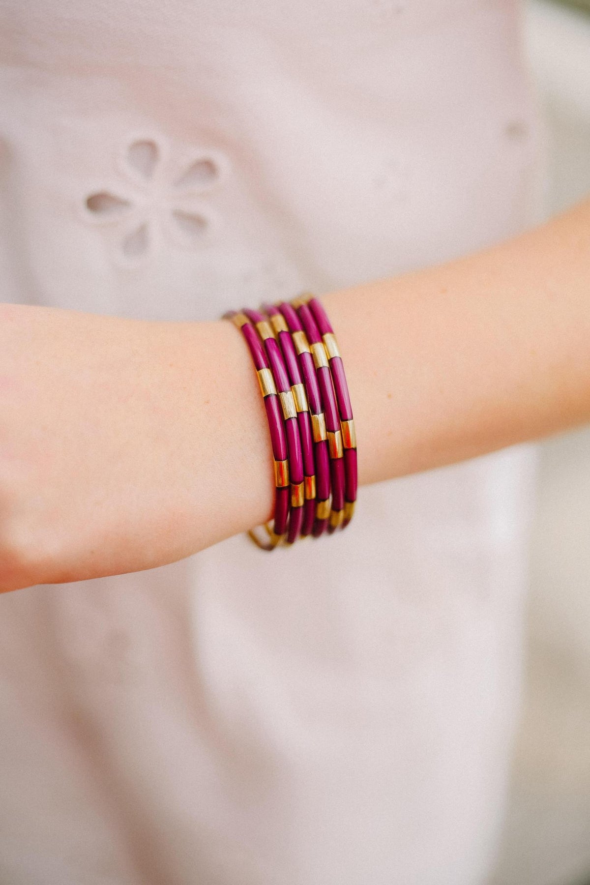 Maroon Veda Bangles - Set of 6 By BuDha Girl