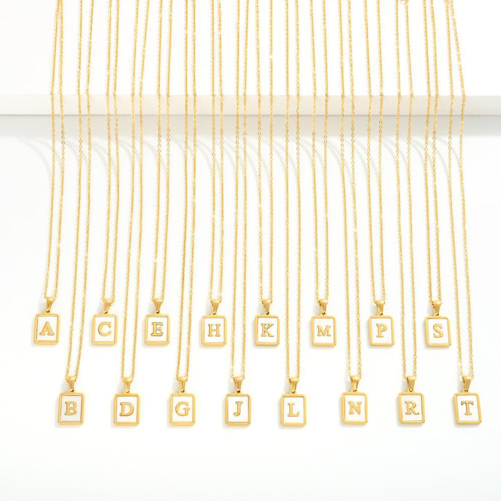 Mother Of Pearl Initial Necklace