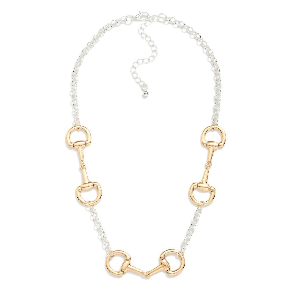 Two Tone Horsebit Necklace