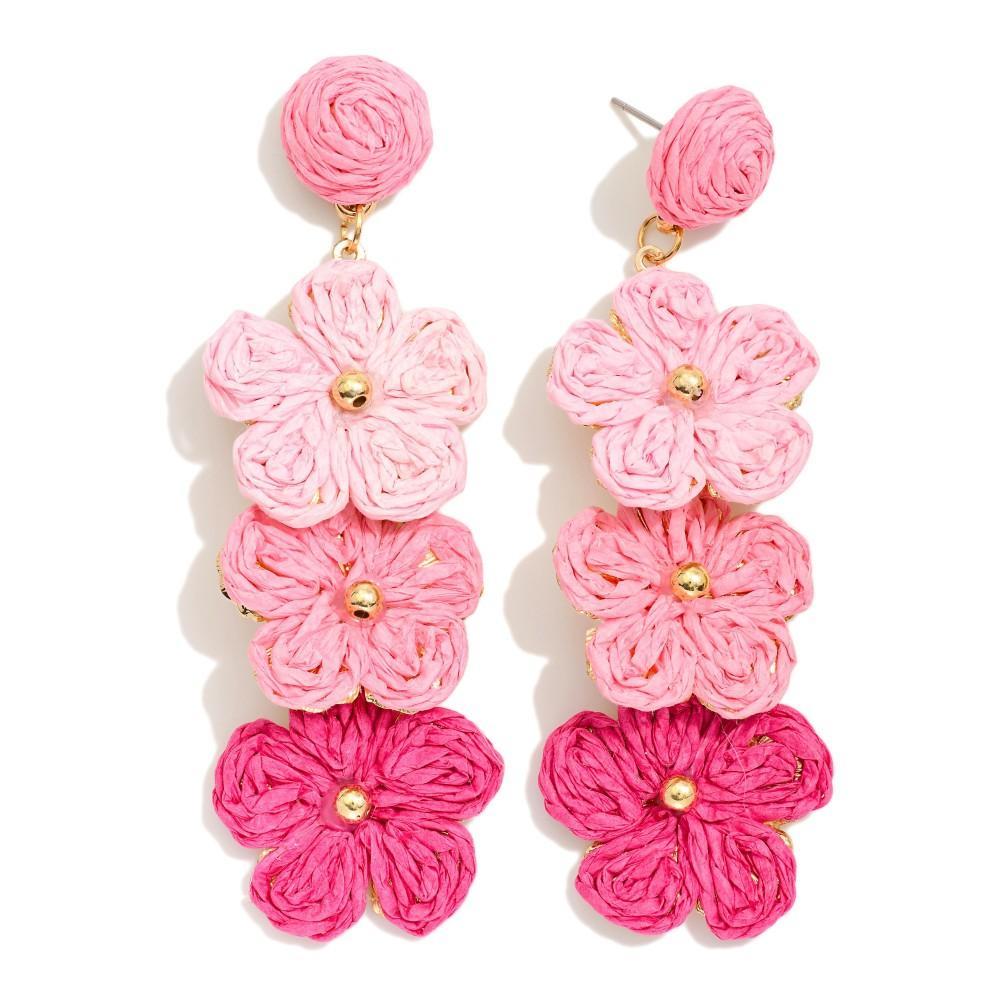 Shades of Pink Flower Earrings