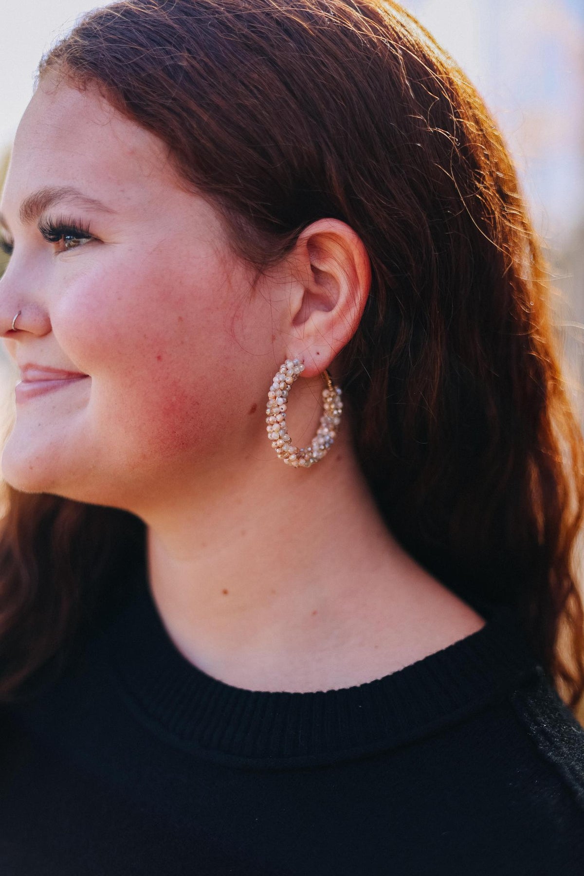 Bead The Way Hoops (Natural Multi)