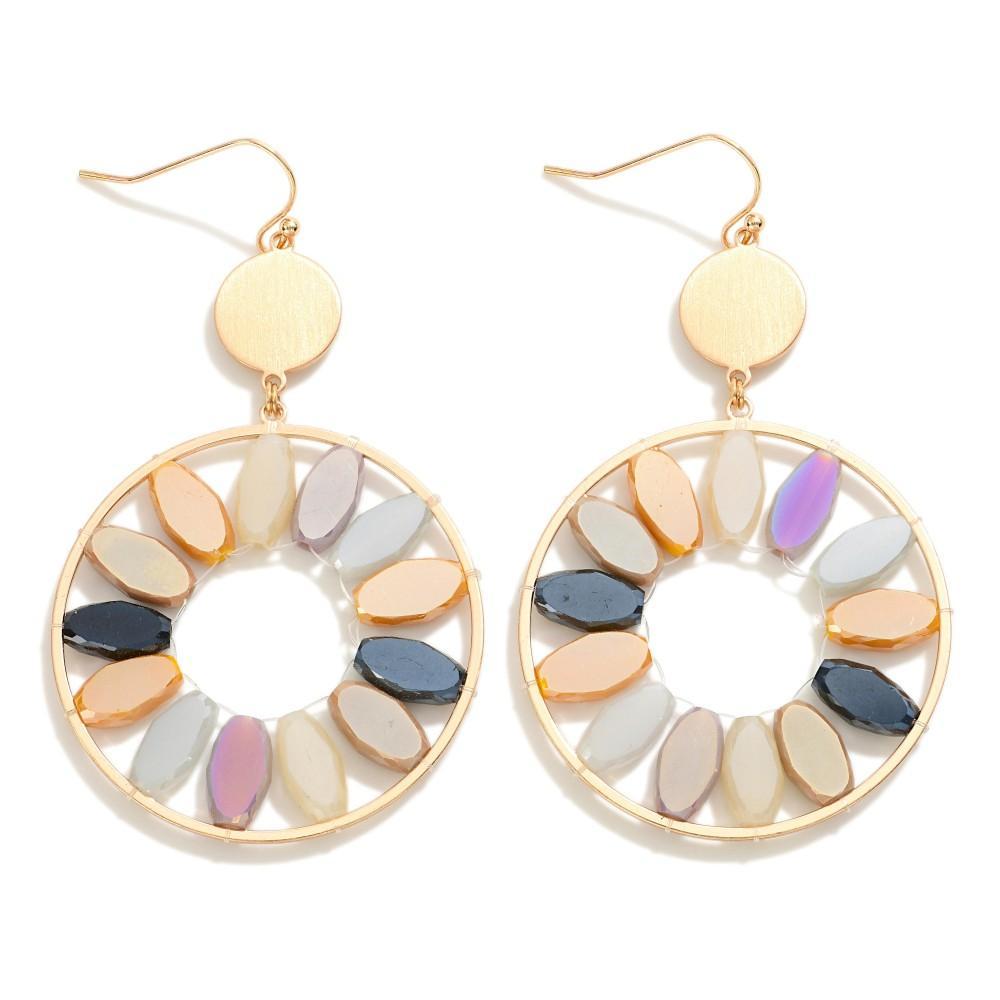 Gold Beaded Drop Earrings