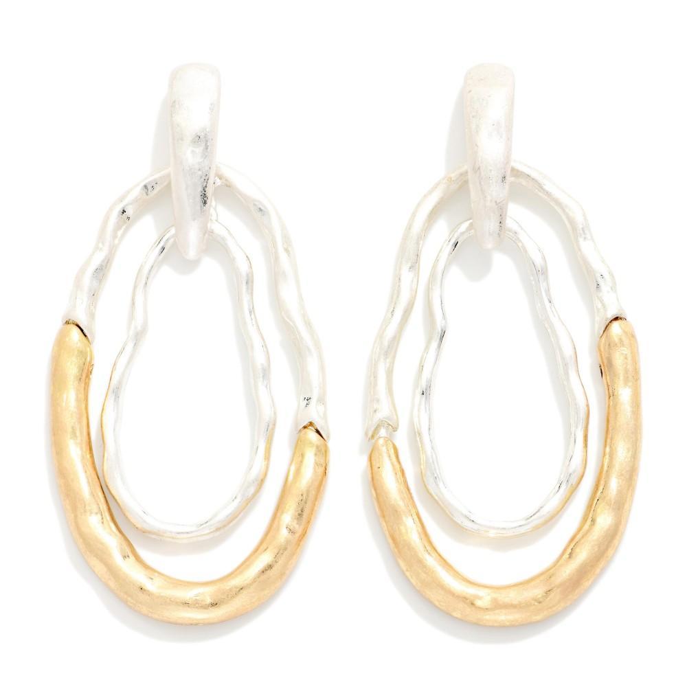 Two-Toned Double Dangle Earrings