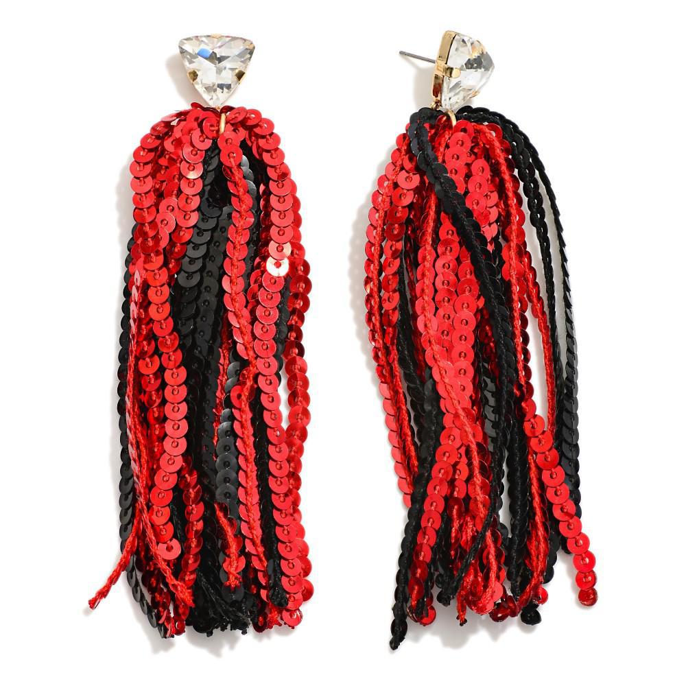 Game Day Spirit Earrings Red/Black