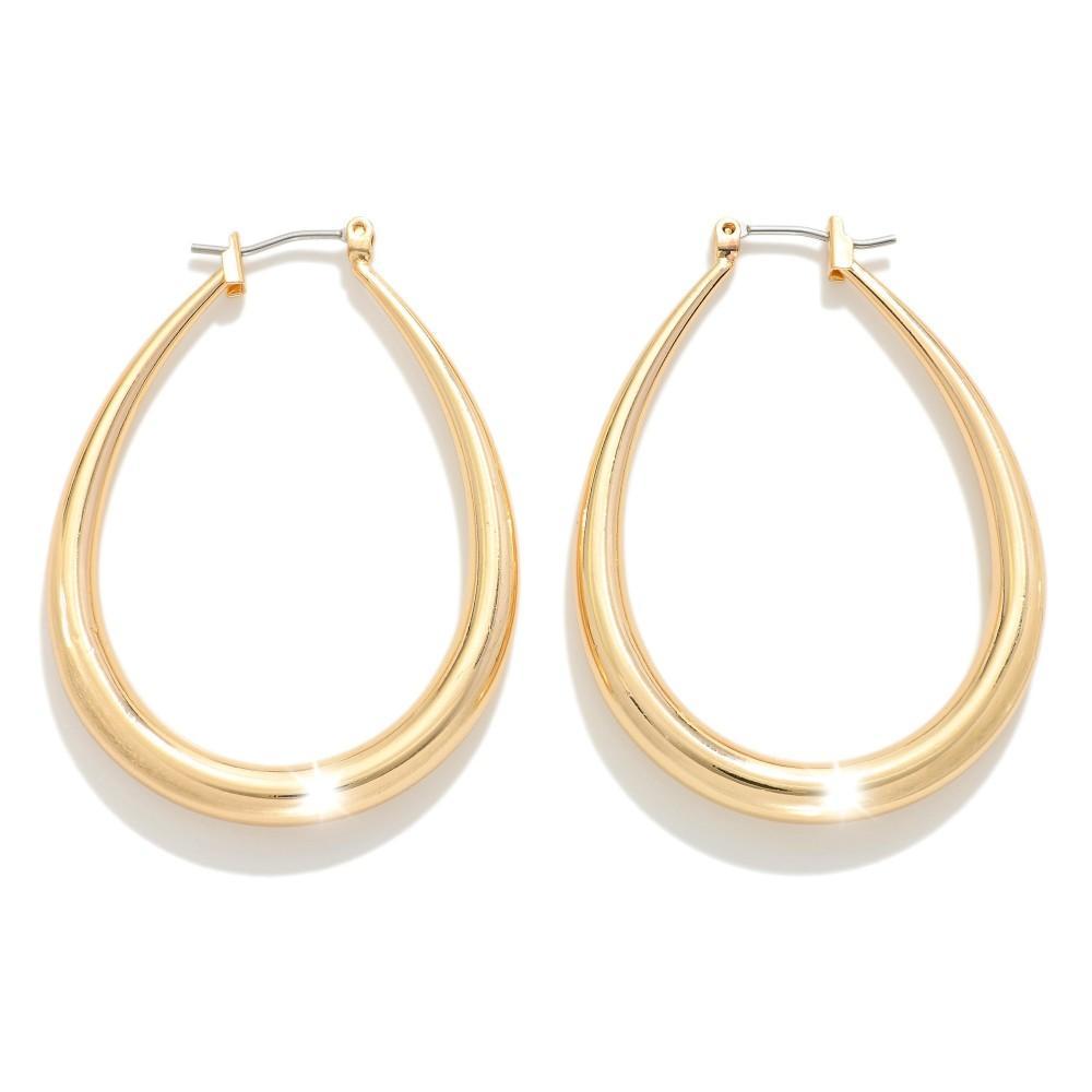Gold Tapered Teardrop Earrings
