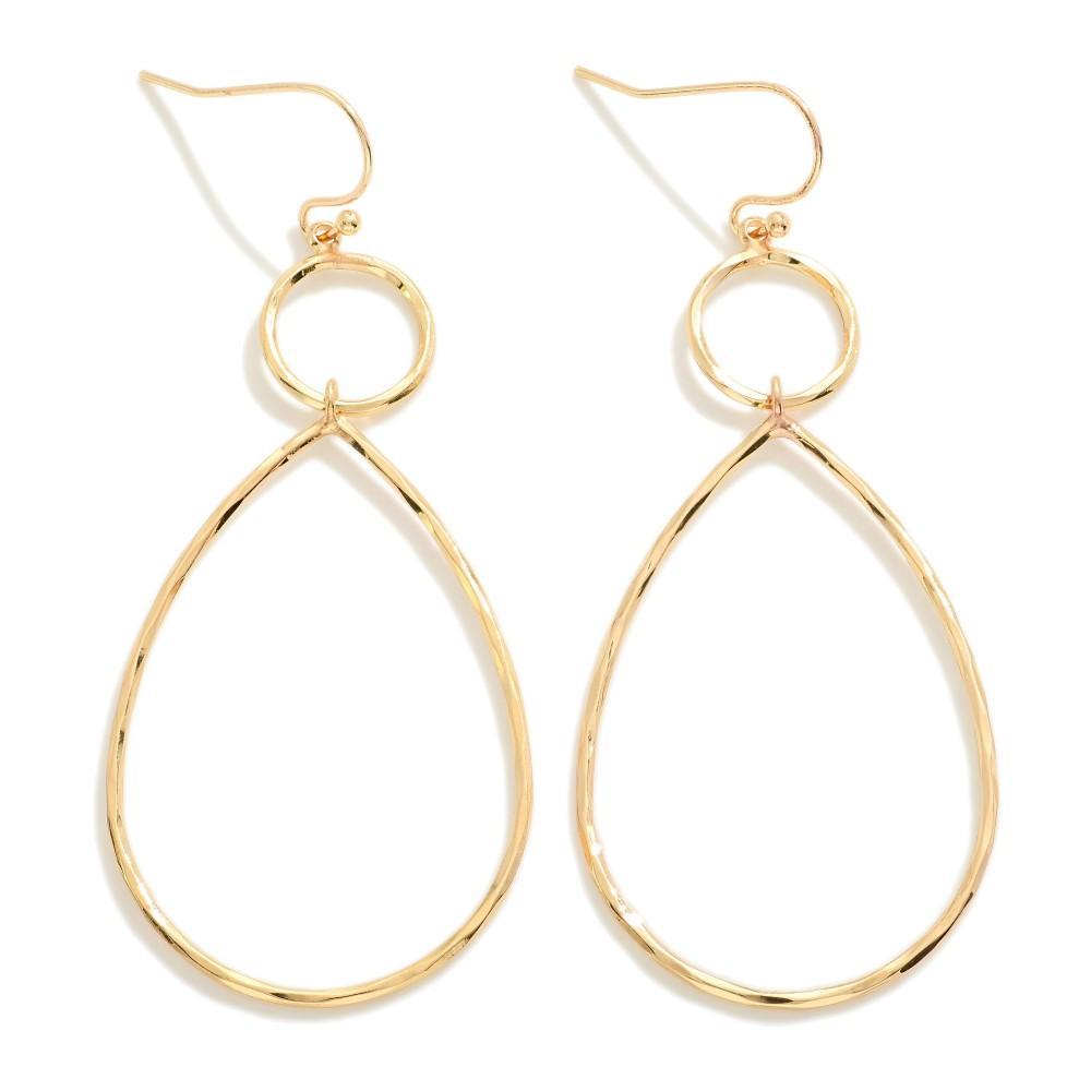 Gold Teardrop Hoop Earrings