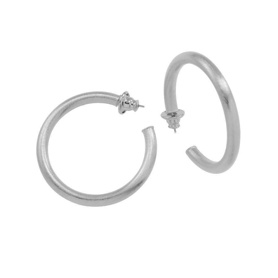 Betty Carre Lucy Mid Size Hoop- Rhodium