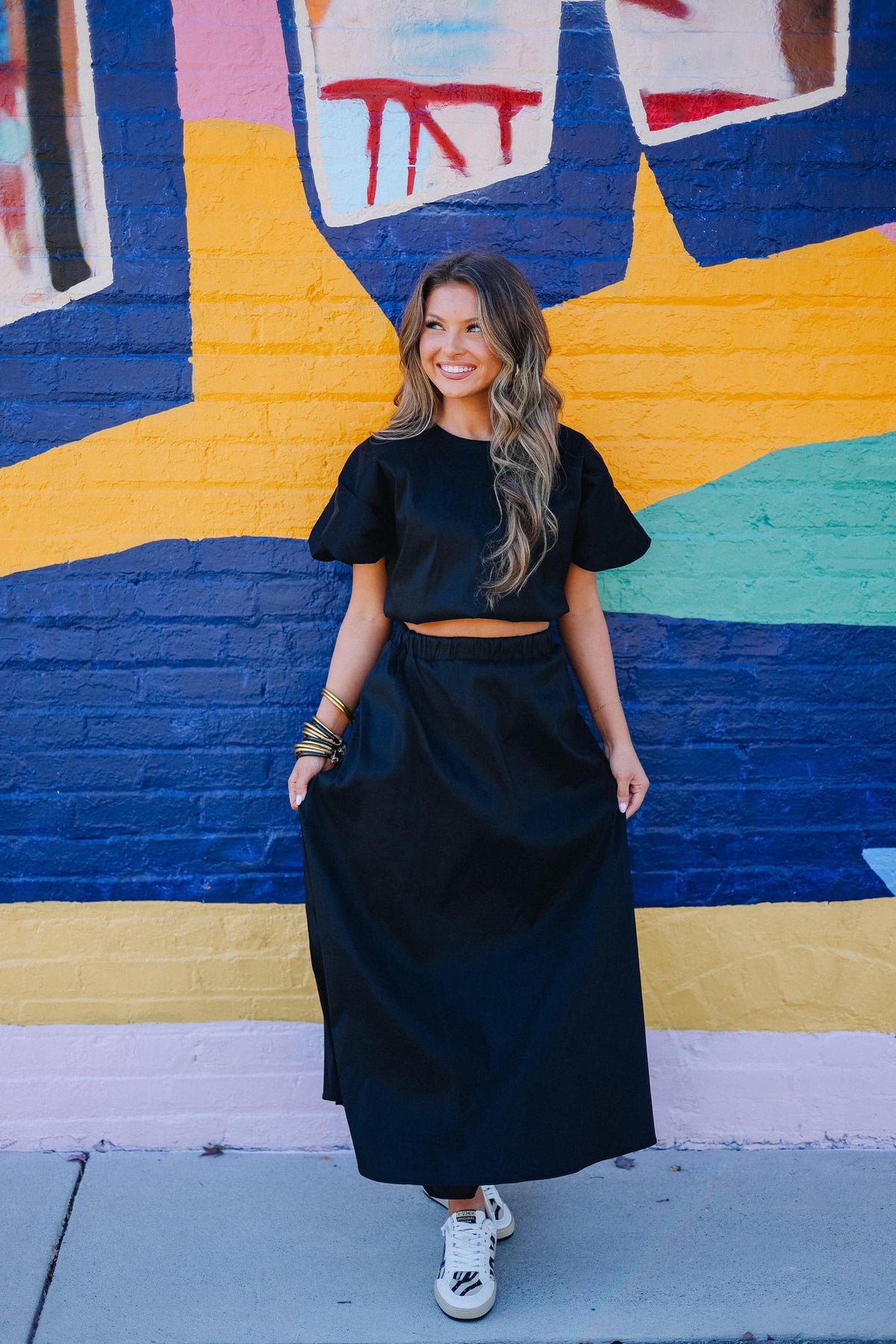 Shadow And Silk Skirt Set