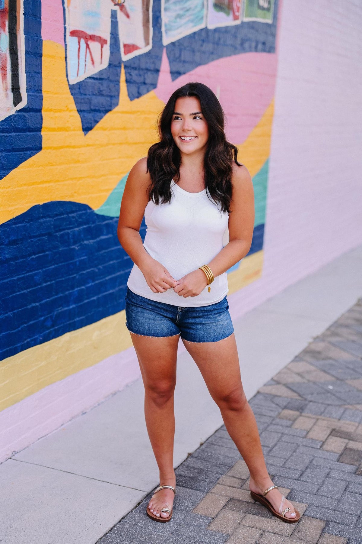 White Tank With Built In Bra