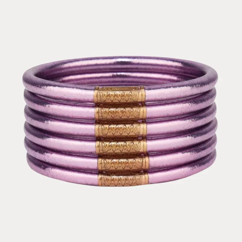 Lila All Weather Bangles By BuDhaGirl (set of 6)