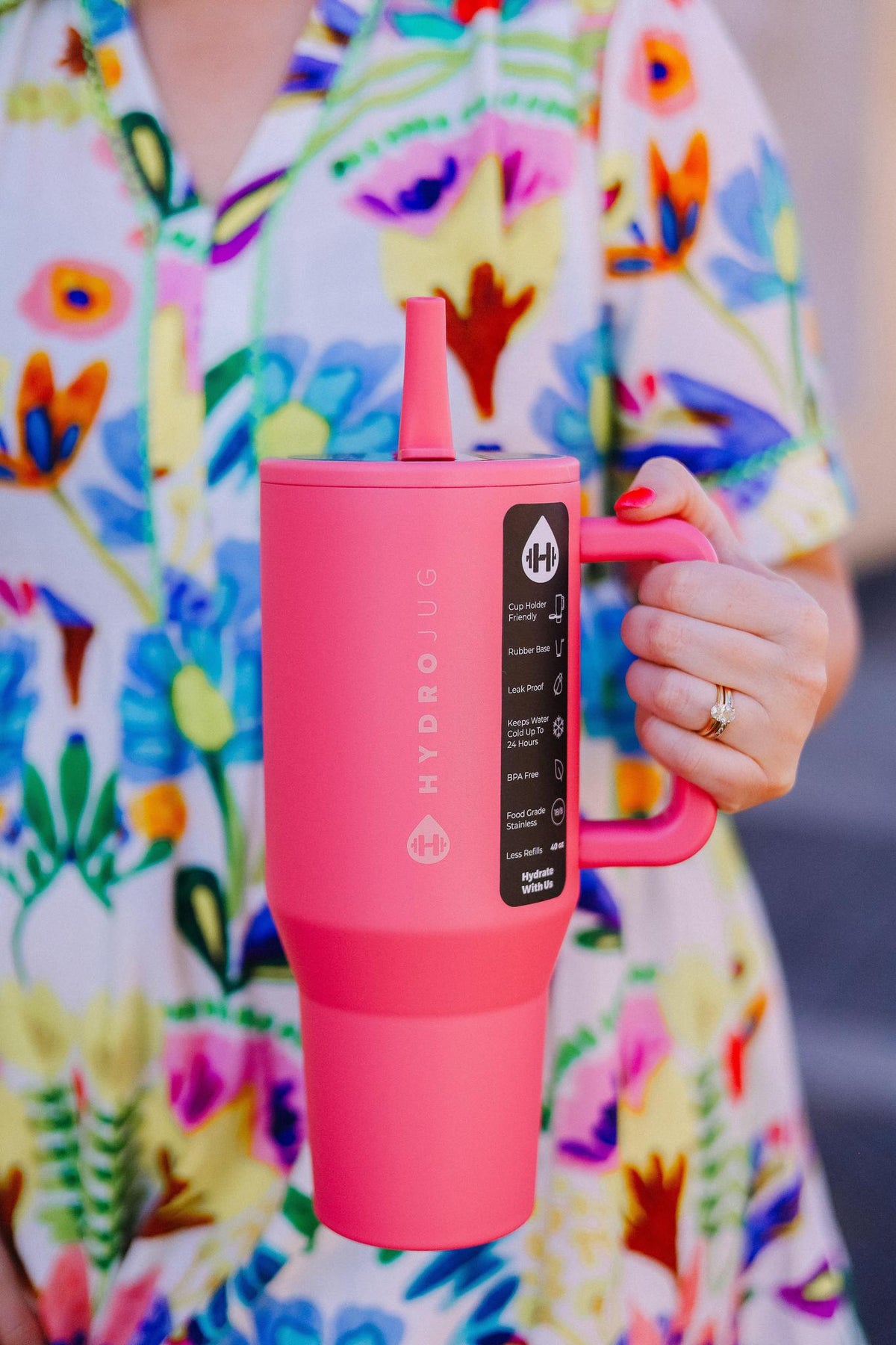 HydroJug 40oz Traveler- Salmon