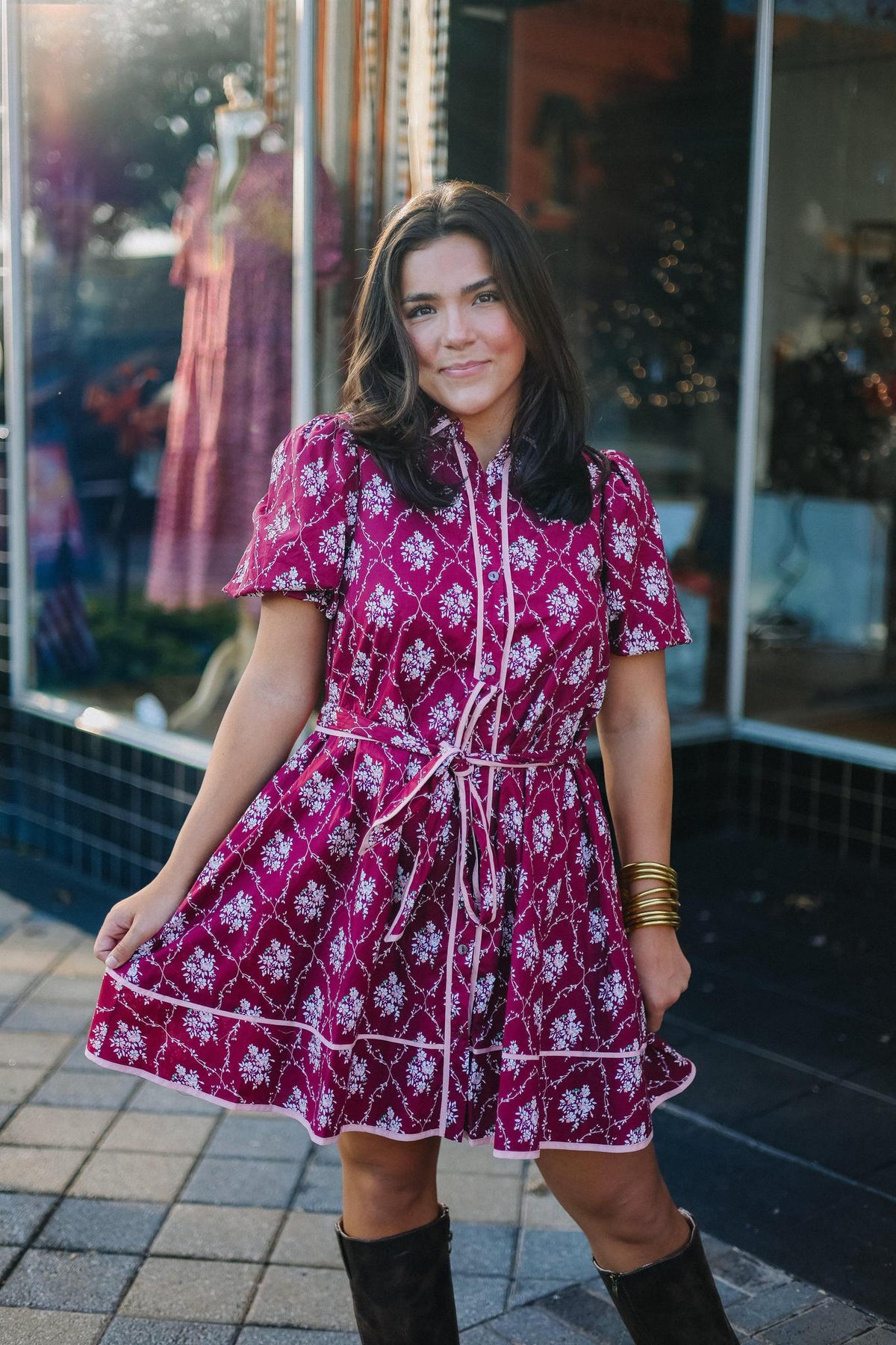Wine & Wildflower Mini Dress