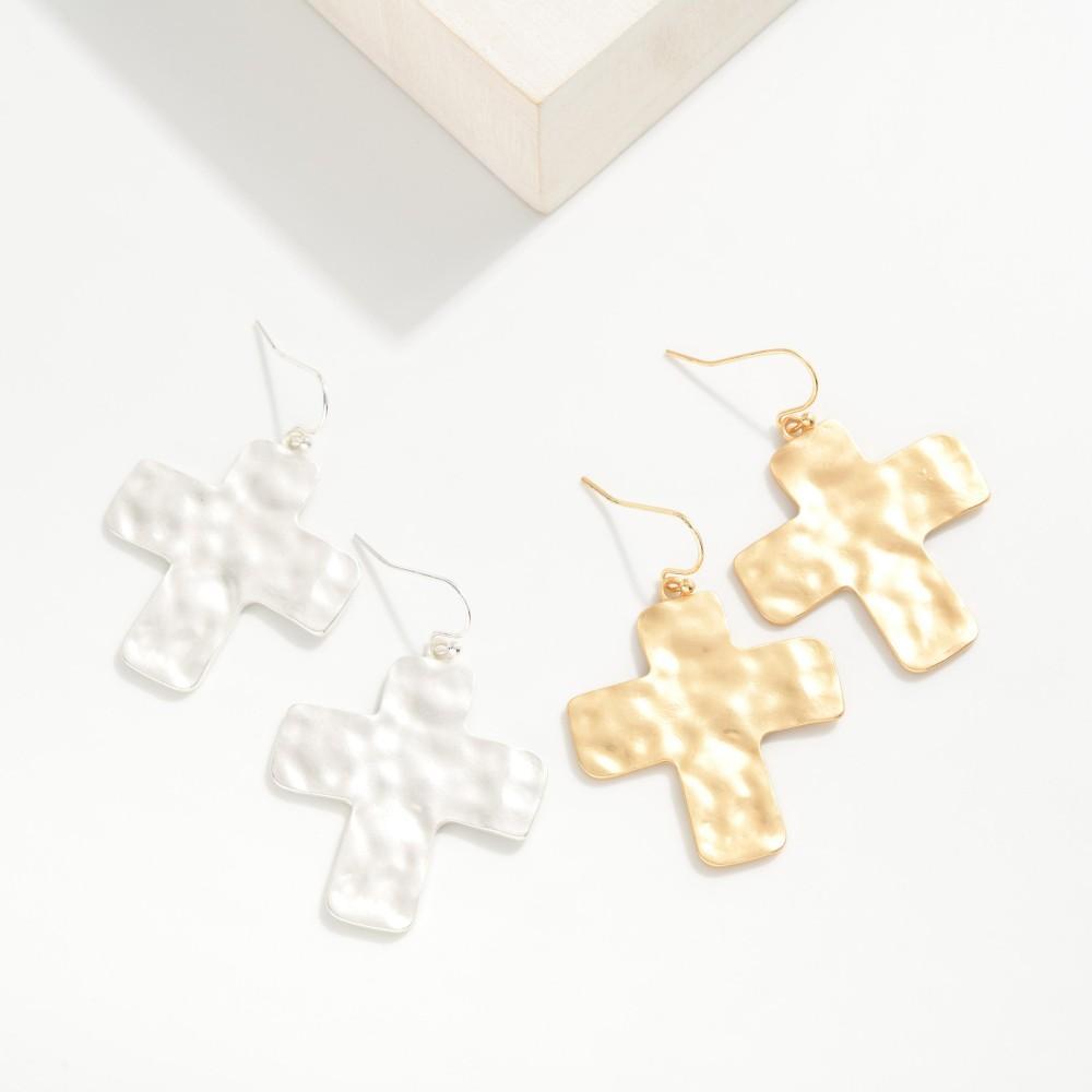 Matte Cross Statement Earrings