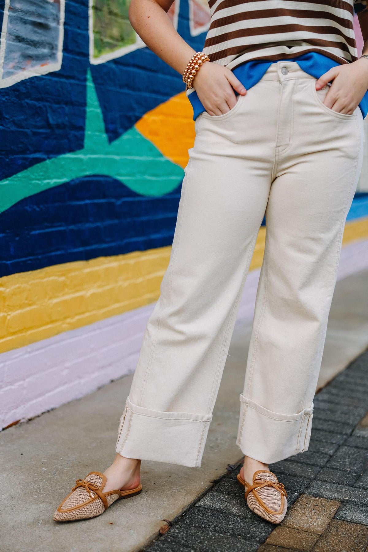 Simply Chic High Rise Cuffed Wide Leg Jean