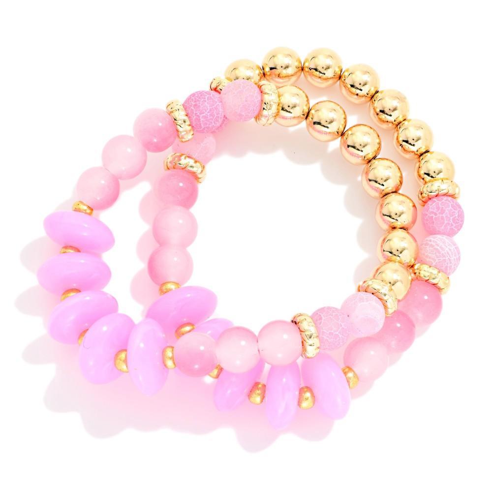 Pink & Gold Bracelet set