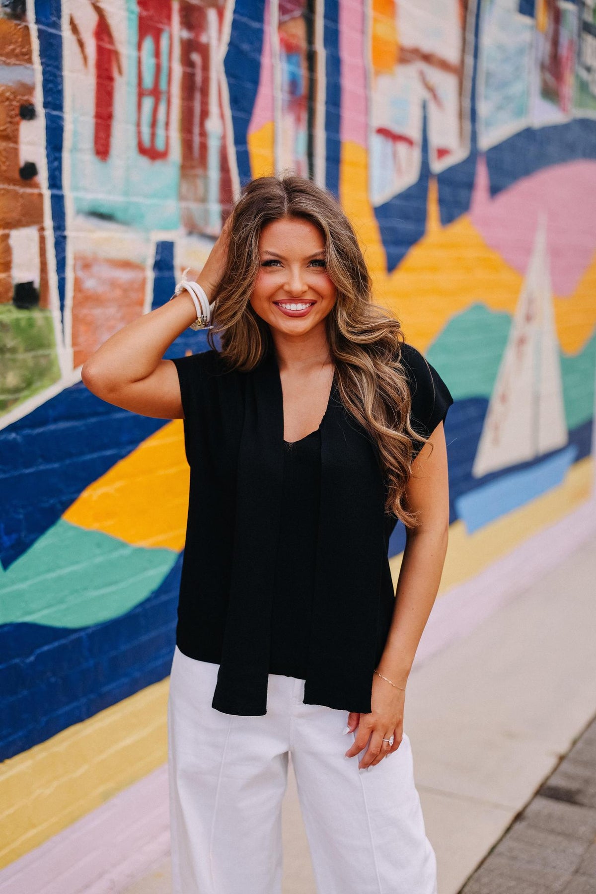 Black Top with Sailor Neck Tie
