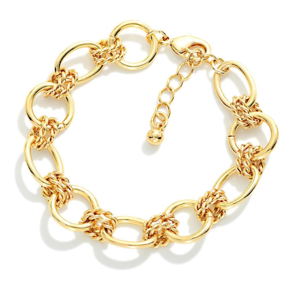 Oval & Circle Link Bracelet