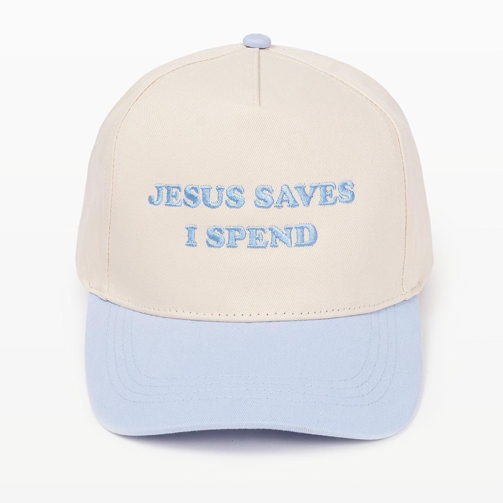Jesus Saves I Spend - Lt Blue