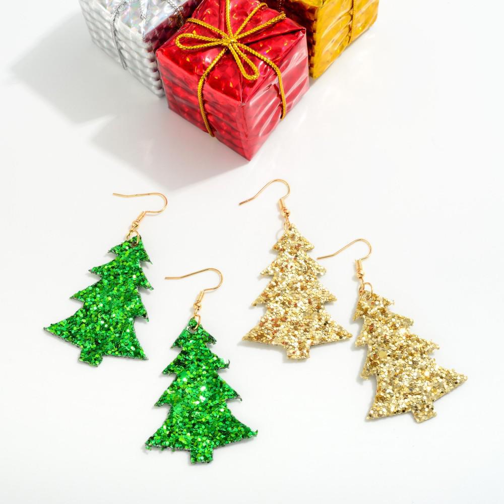 Glitter Christmas Tree Earrings