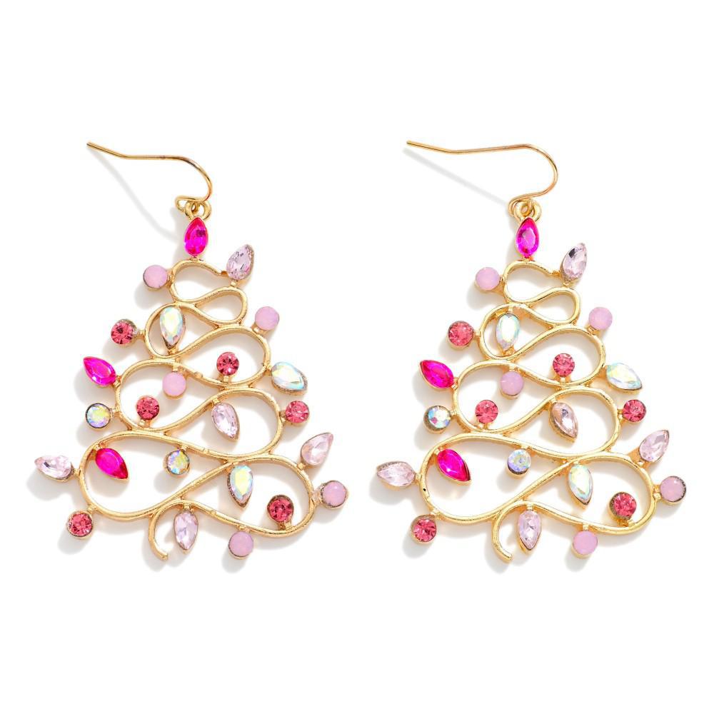 Pink Christmas Earrings