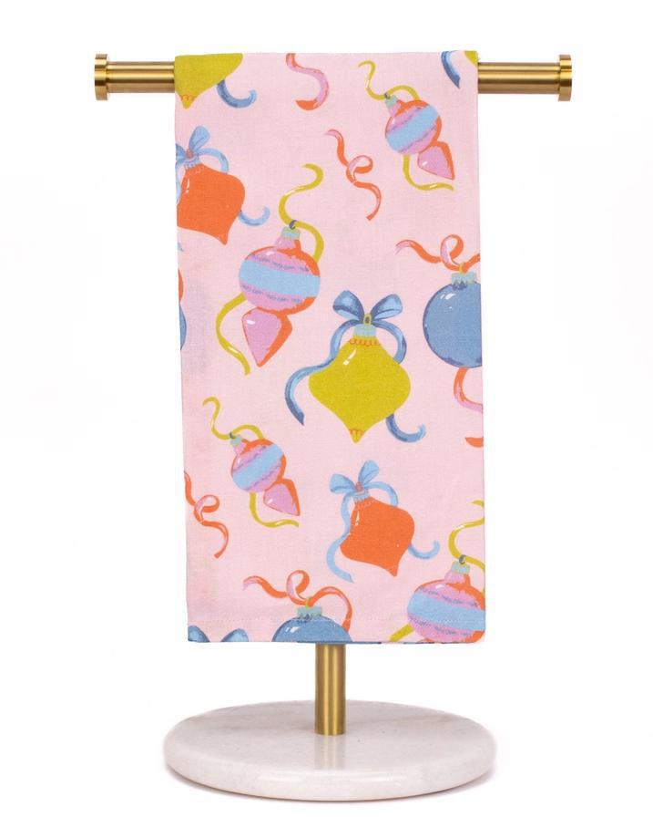 Tinsel Ornament Hand Towel Pink/Multi