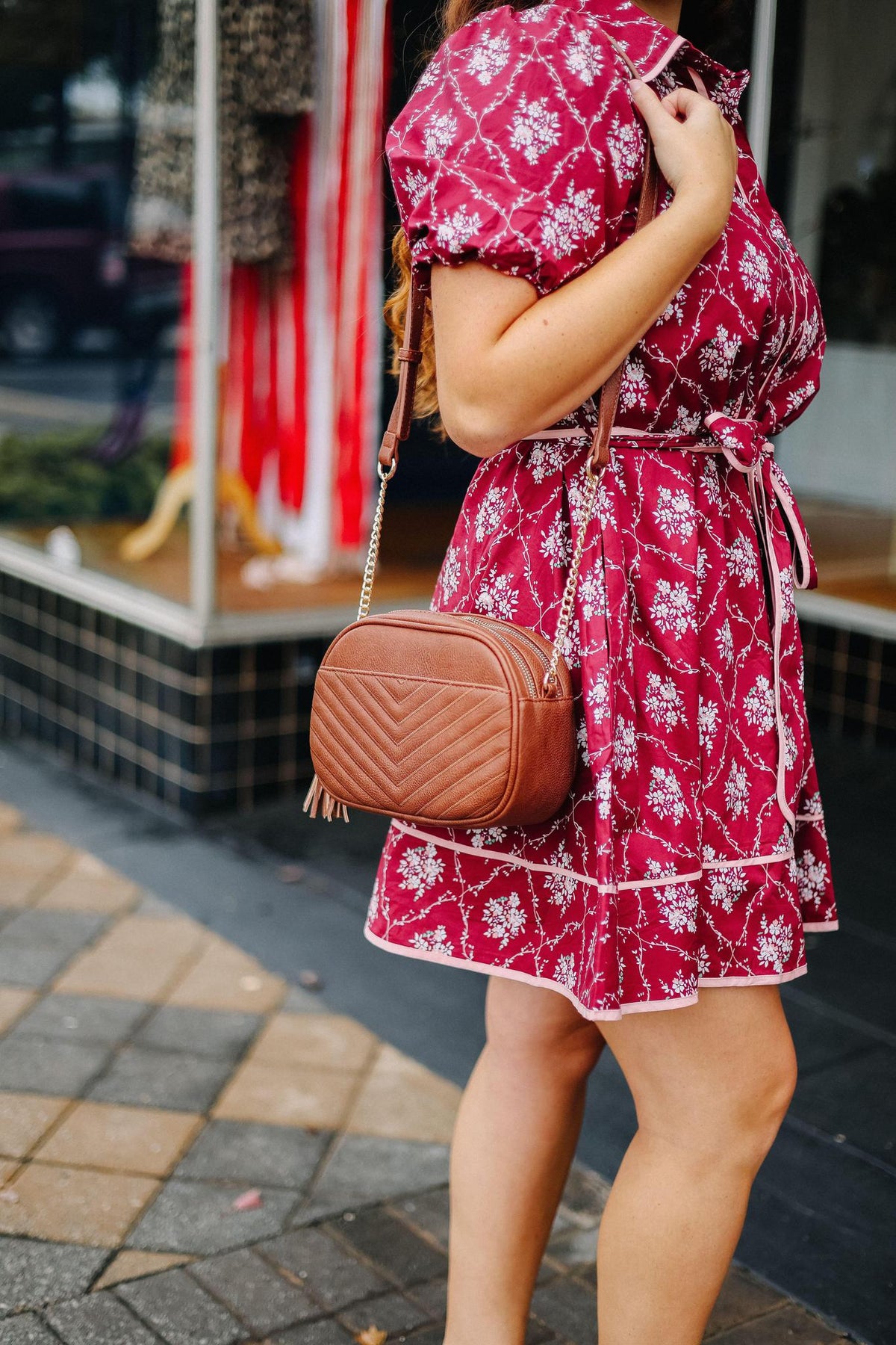 Veronica V-Stitched Tassel Handbag