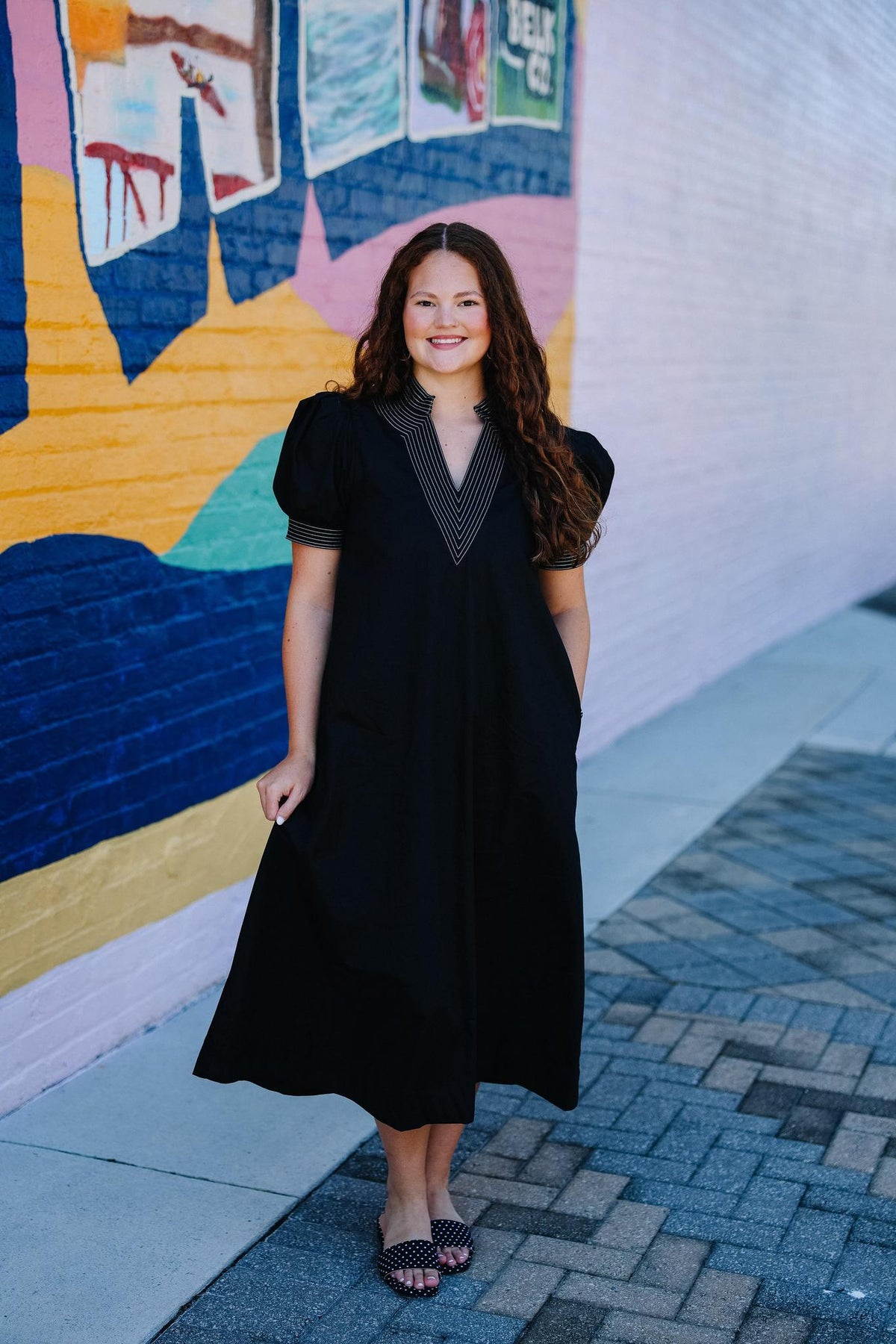Puff Sleeve Midi Dress