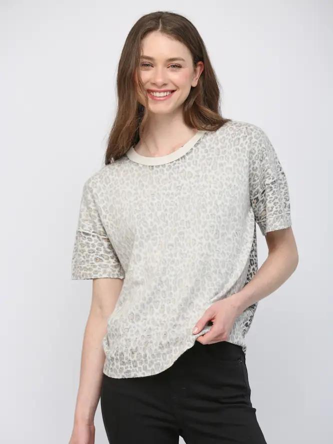 Cream Crew Neck Tee