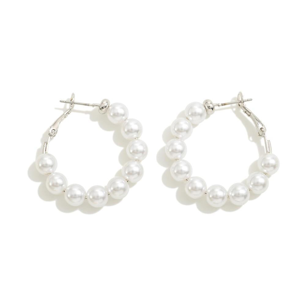 Classic Pearl Hoops