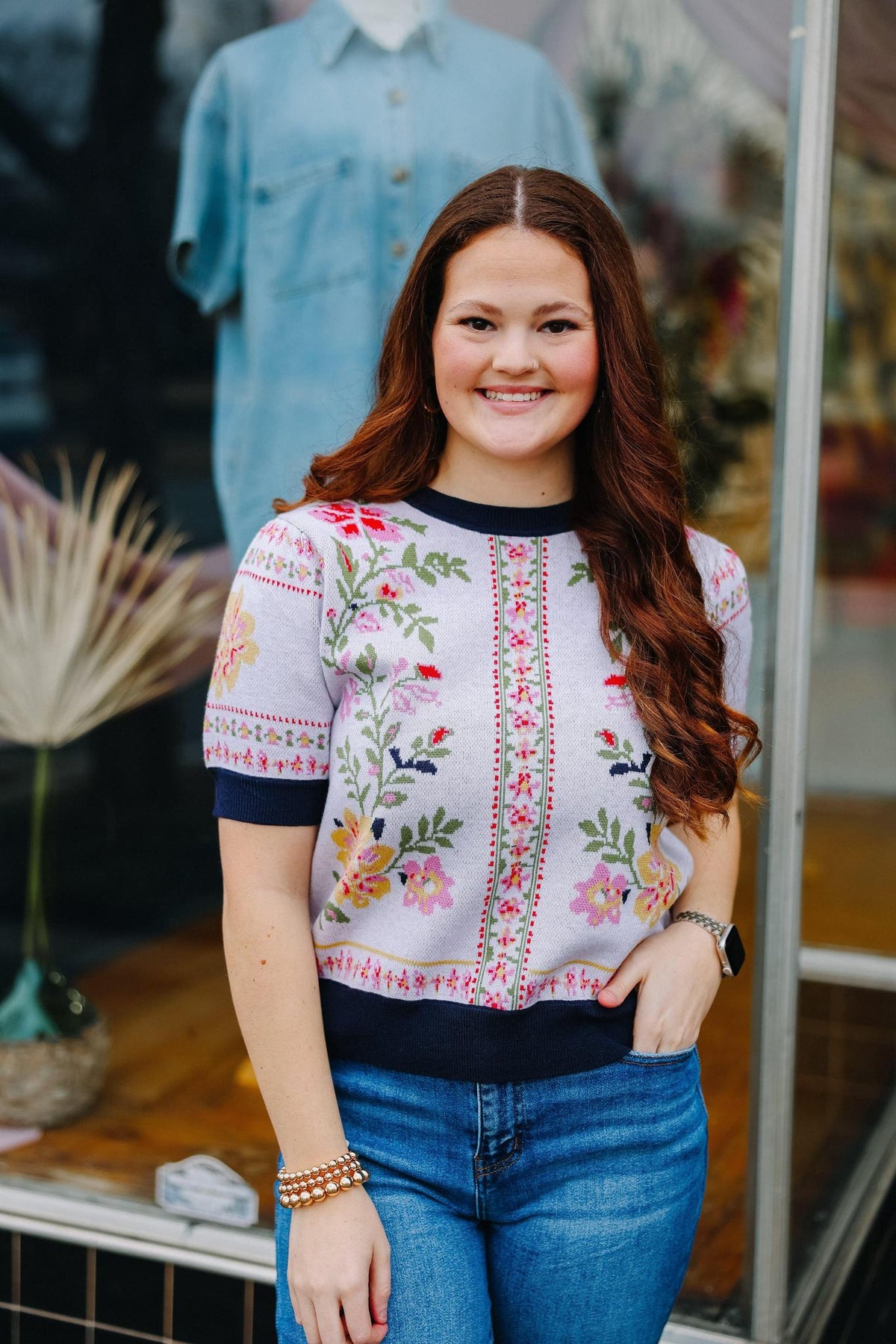 Cottage Charm Floral Knit Top