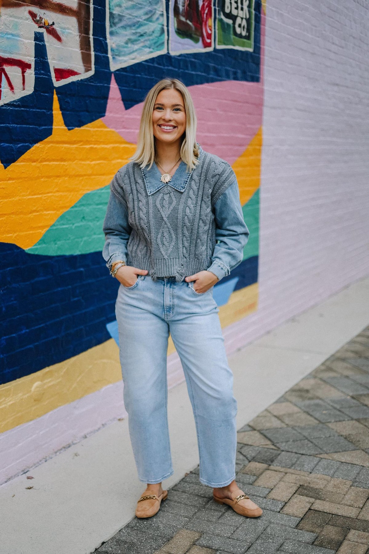 Indigo Slate Sweater Top