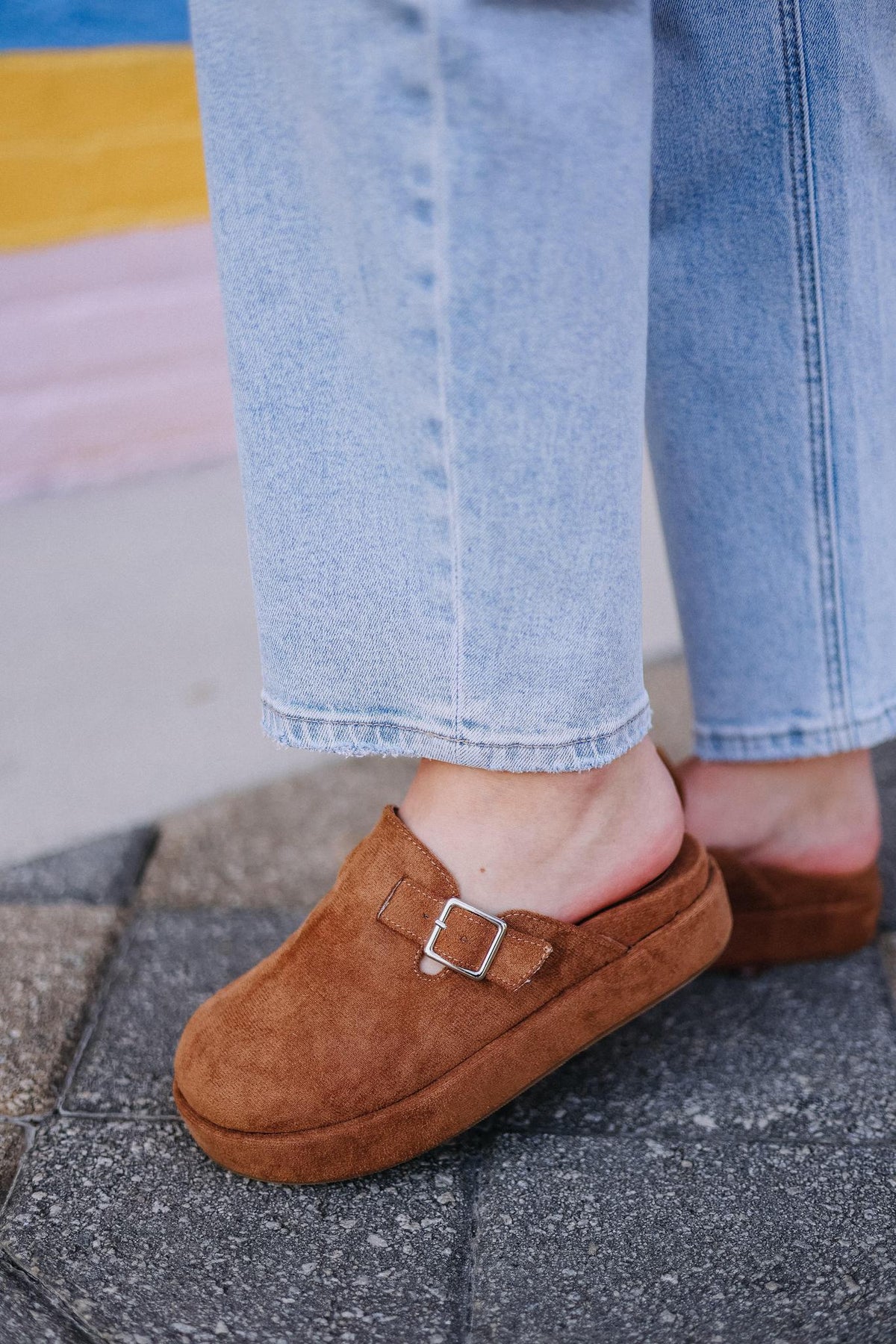 Saddle Ease Faux Suede Clog