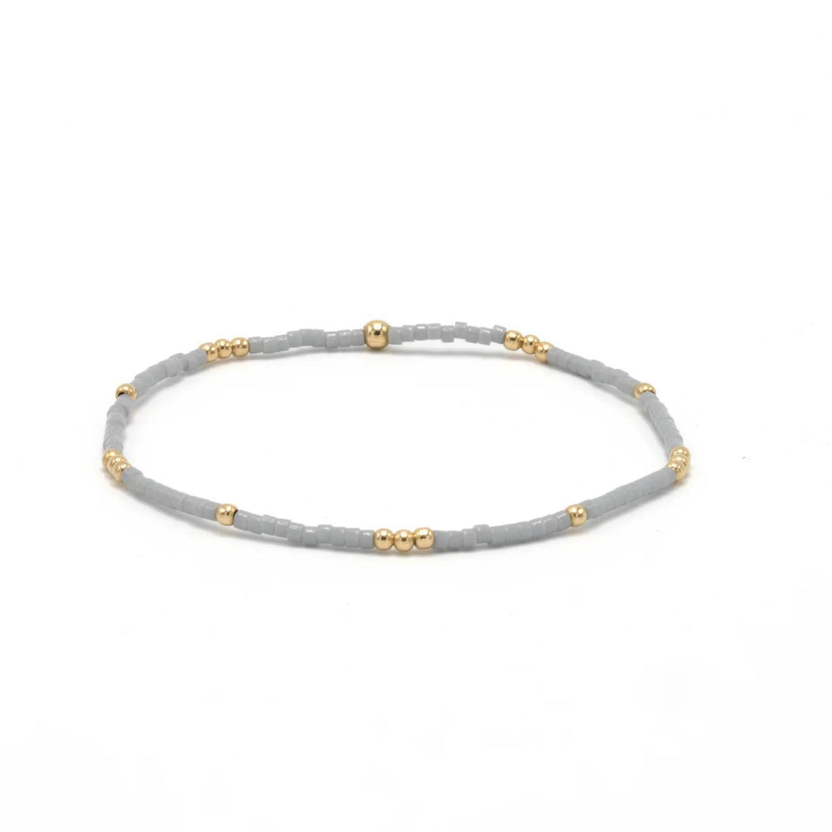 2mm Newport CLOUD GRAY + Gold Filled Waterproof Bracelet by Erin Gray